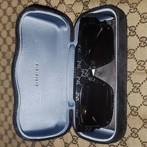 Gucci Black Rectangular Sunglasses